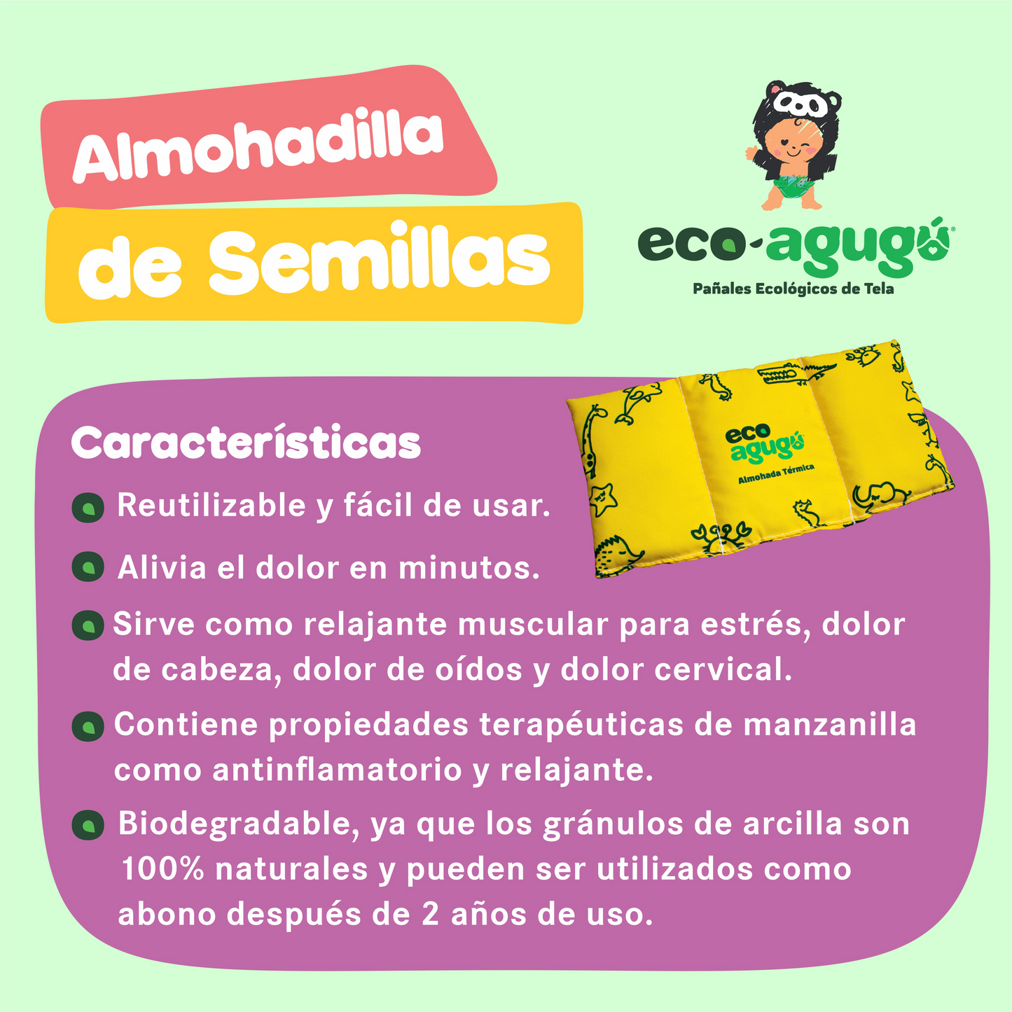 Almohadilla térmica para calmar los cólicos del bebé