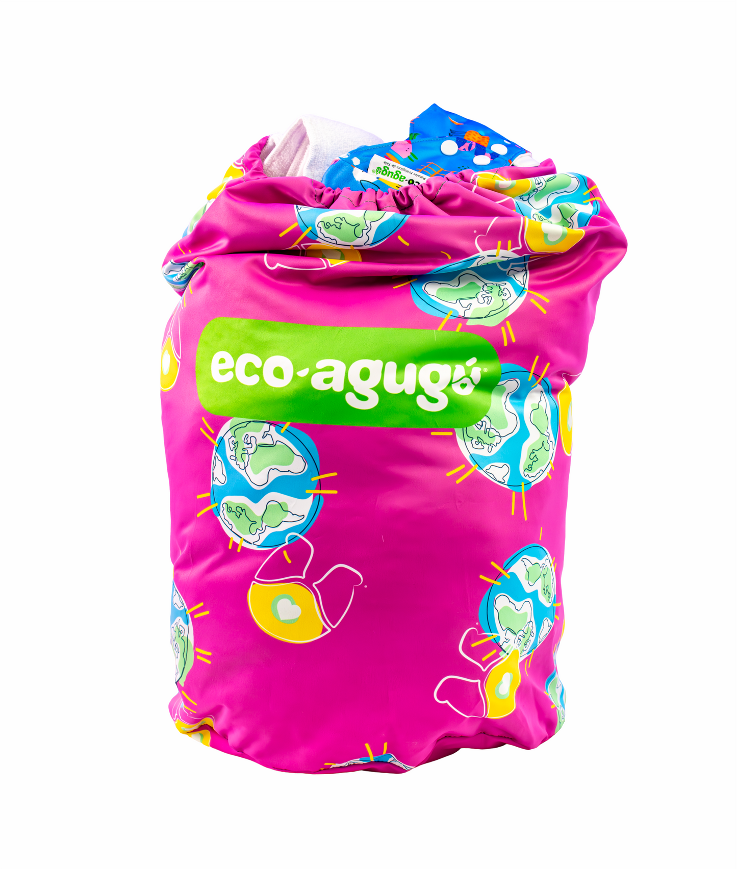 Eco bolsa lavanderia para almacenar pañales de tela sucios en casa antes del lavado
