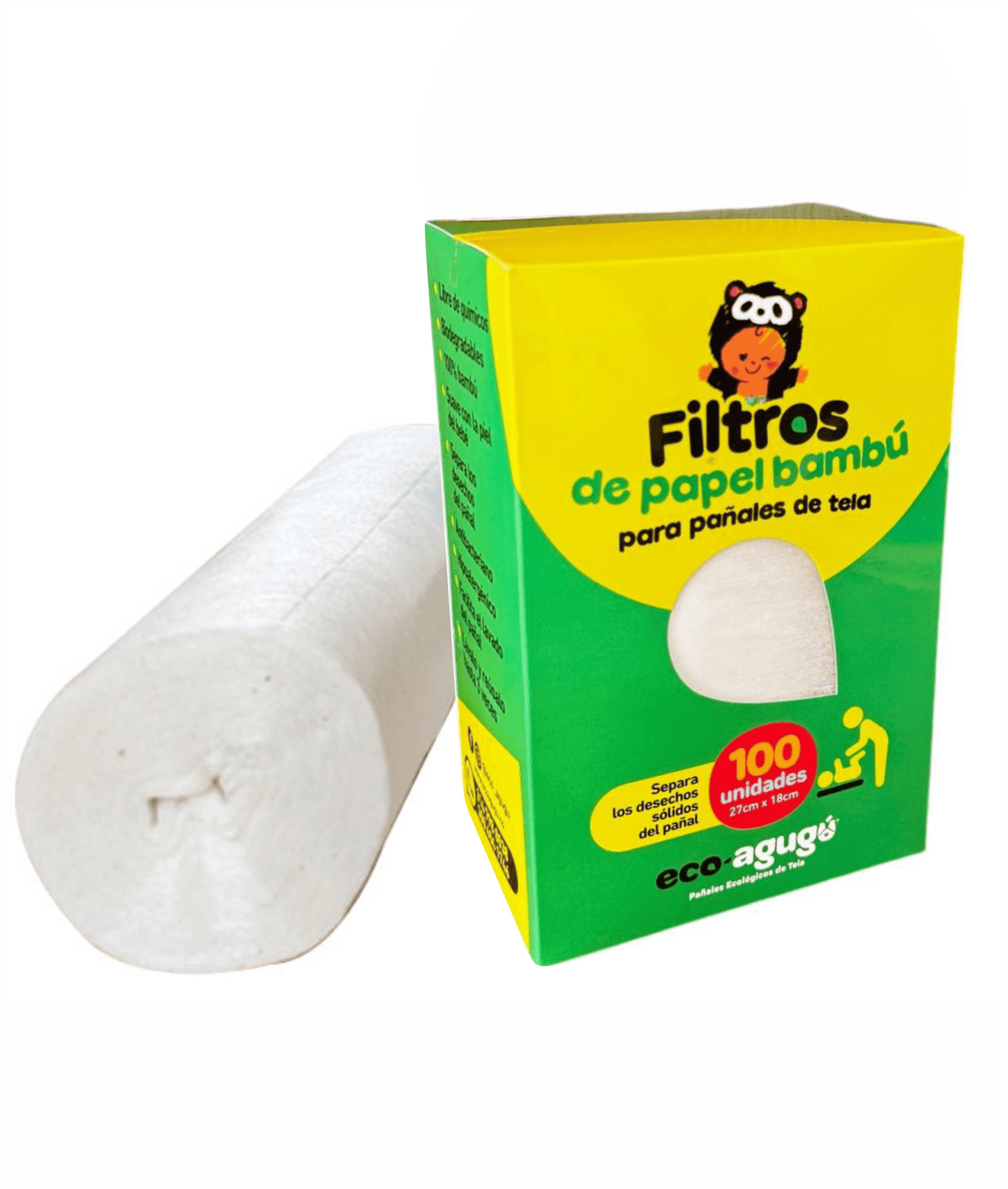 Filtros de bambú biodegradables para retener los solidos en pañales de tela