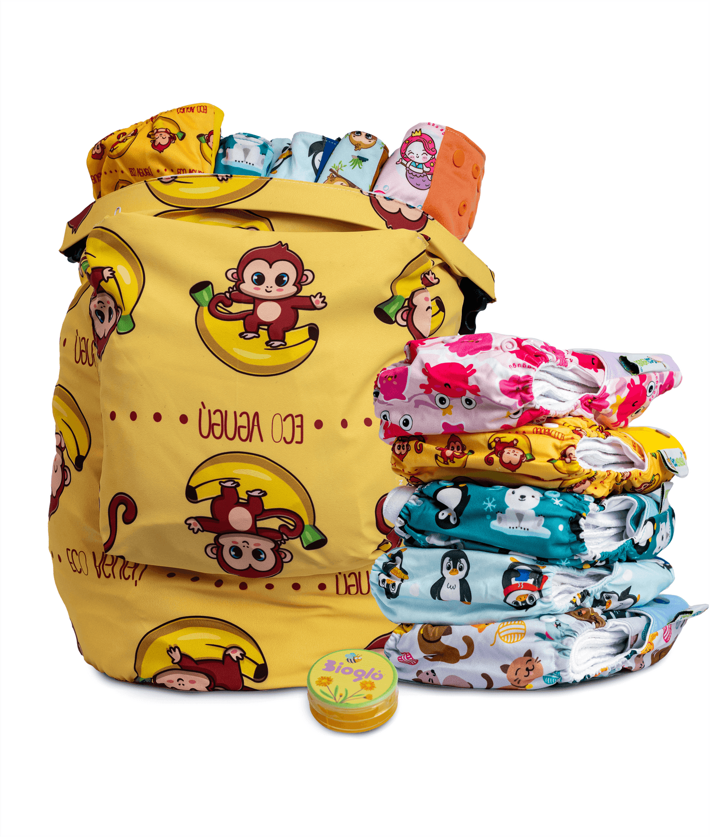 Eco bolsa fuera de casa para almacenar en cada cambio pañales de tela