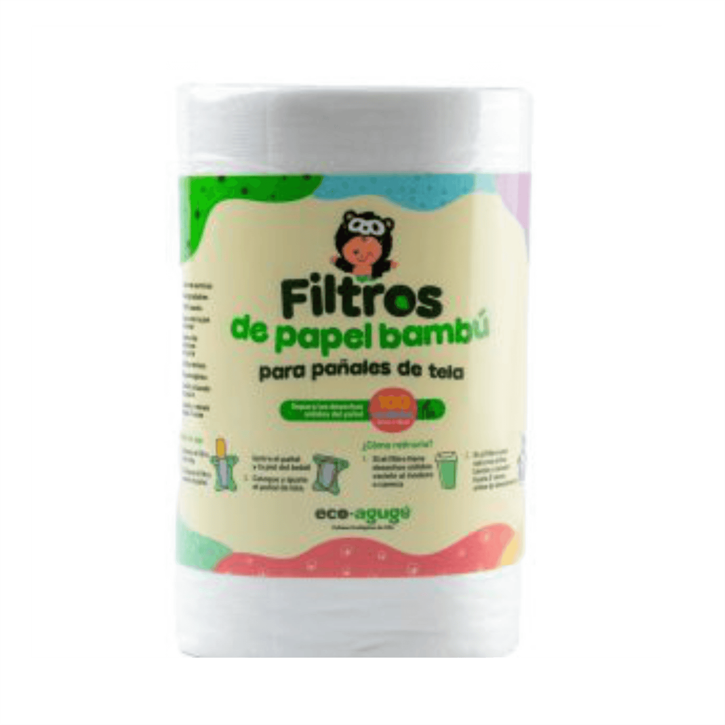 Filtros de bambú biodegradables para retener los solidos en pañales de tela
