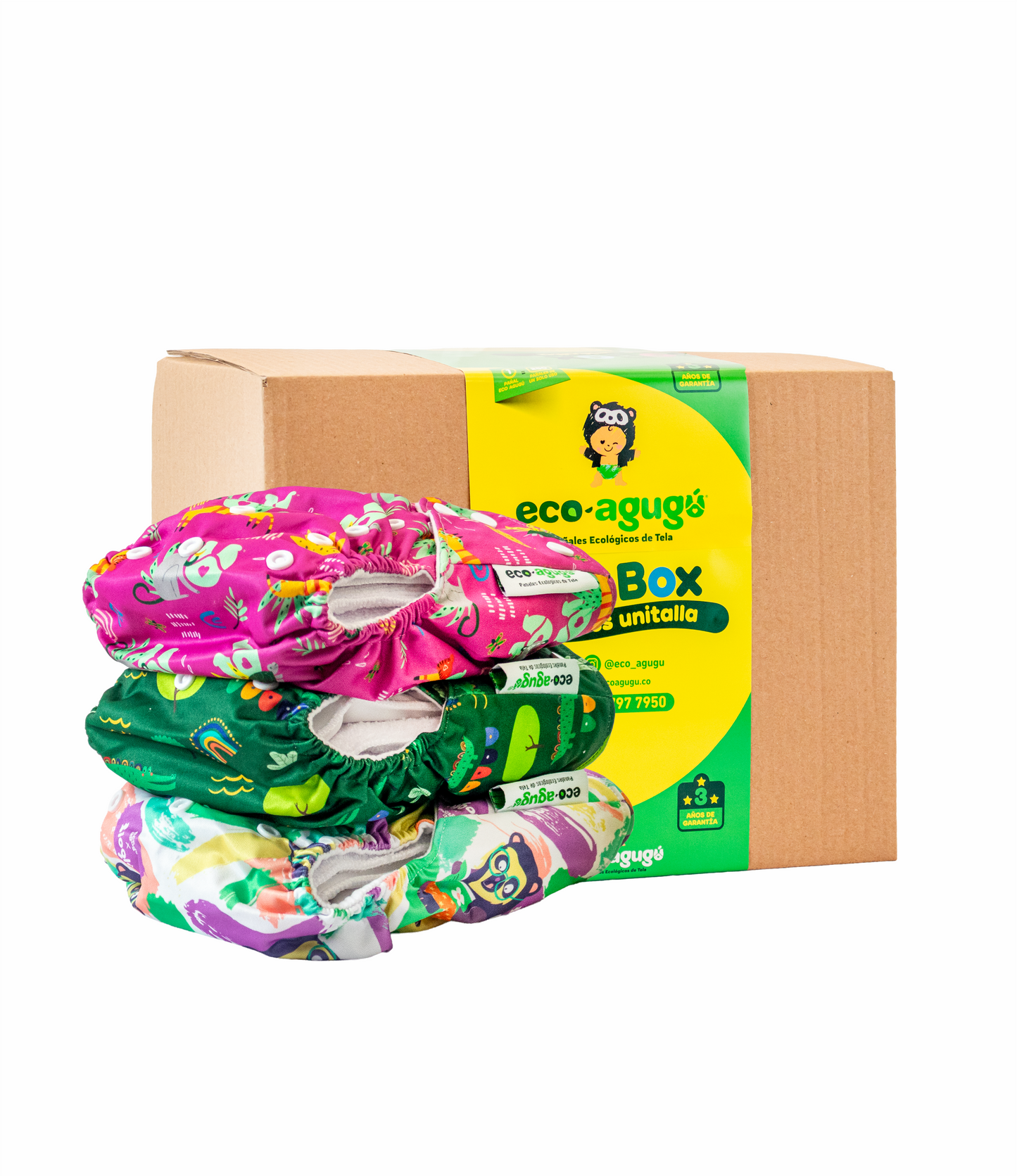 Paquete de inicio x 3 pañales PREMIUM 🌟VELCRO DISEÑOS UNISEX 3.5kg-17kg