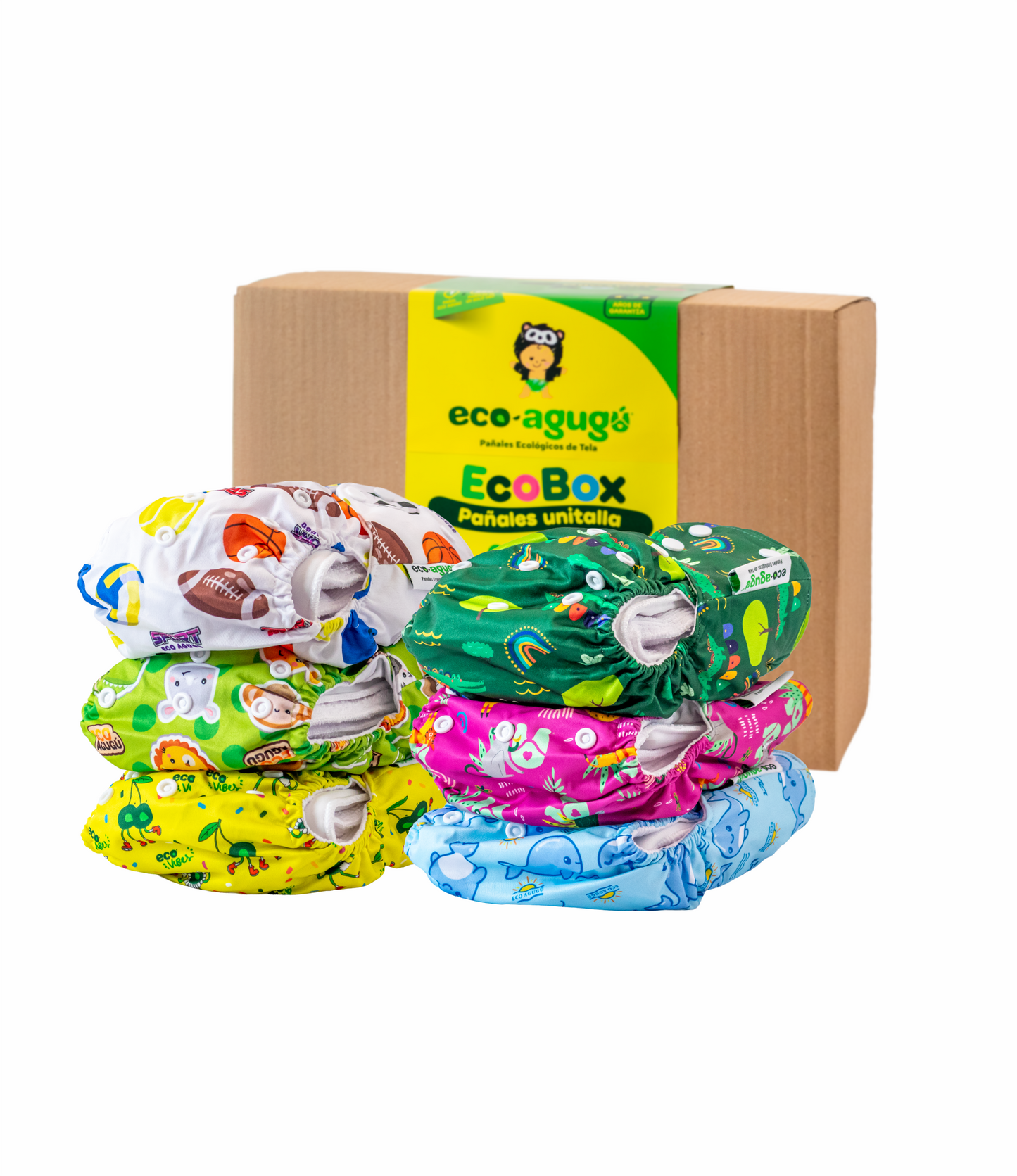 Paquete de inicio x 6 pañales PREMIUM 🌟VELCRO DISEÑOS UNISEX 3.5kg-17kg
