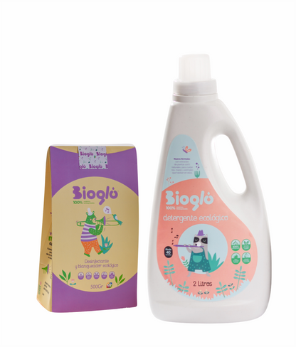 Detergente ecológico + Desinfectante y blanquador ecológico para el cuidado de los pañales y ropa del bebé