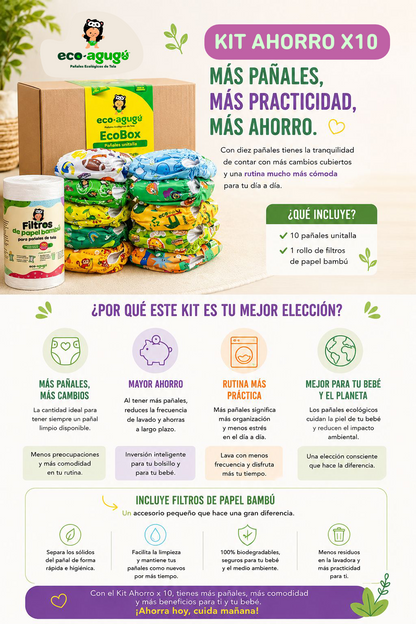 KIT AHORRO x 10 PAÑALES PREMIUM BOCHE🌟