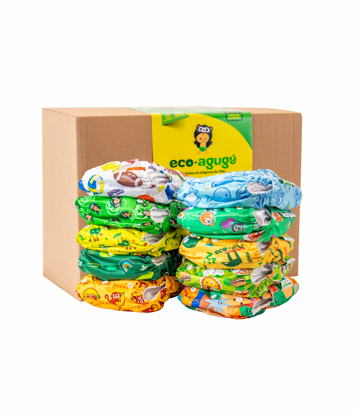 Paquete de inicio x 10 pañales PREMIUM 🌟VELCRO DISEÑOS UNISEX  3.5kg-17kg