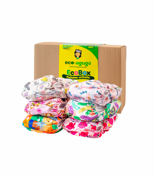Paquete de inicio x 6 pañales PREMIUM 🌟VELCRO DISEÑOS UNISEX  3.5kg-17kg