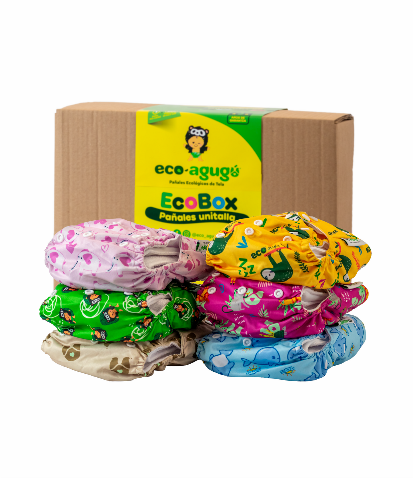 Paquete de inicio x 6 pañales PREMIUM 🌟VELCRO DISEÑOS UNISEX  3.5kg-17kg