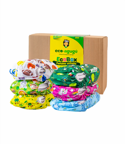 Paquete de inicio x 6 pañales PREMIUM 🌟VELCRO DISEÑOS UNISEX  3.5kg-17kg